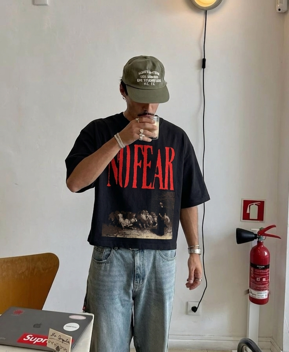 "No Fear" Boxy Fit Tee