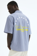 '777' Blue Boxy Shirt
