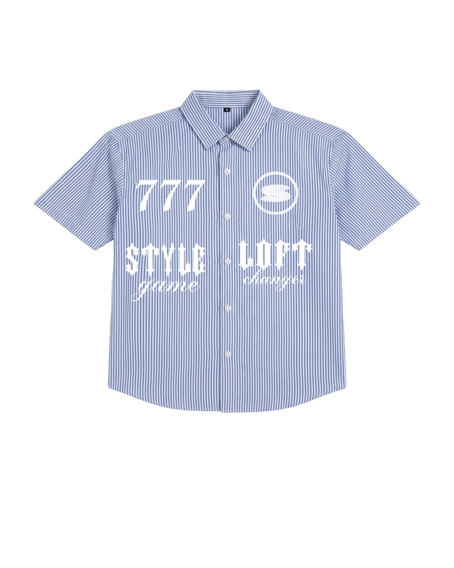'777' Blue Boxy Shirt