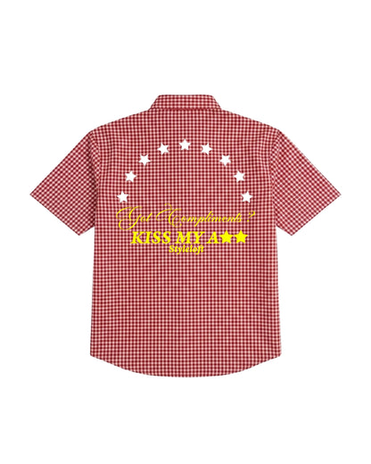 '777' Red Boxy Shirt