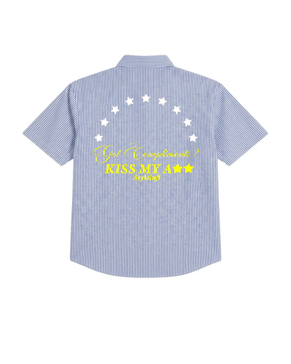 '777' Blue Boxy Shirt