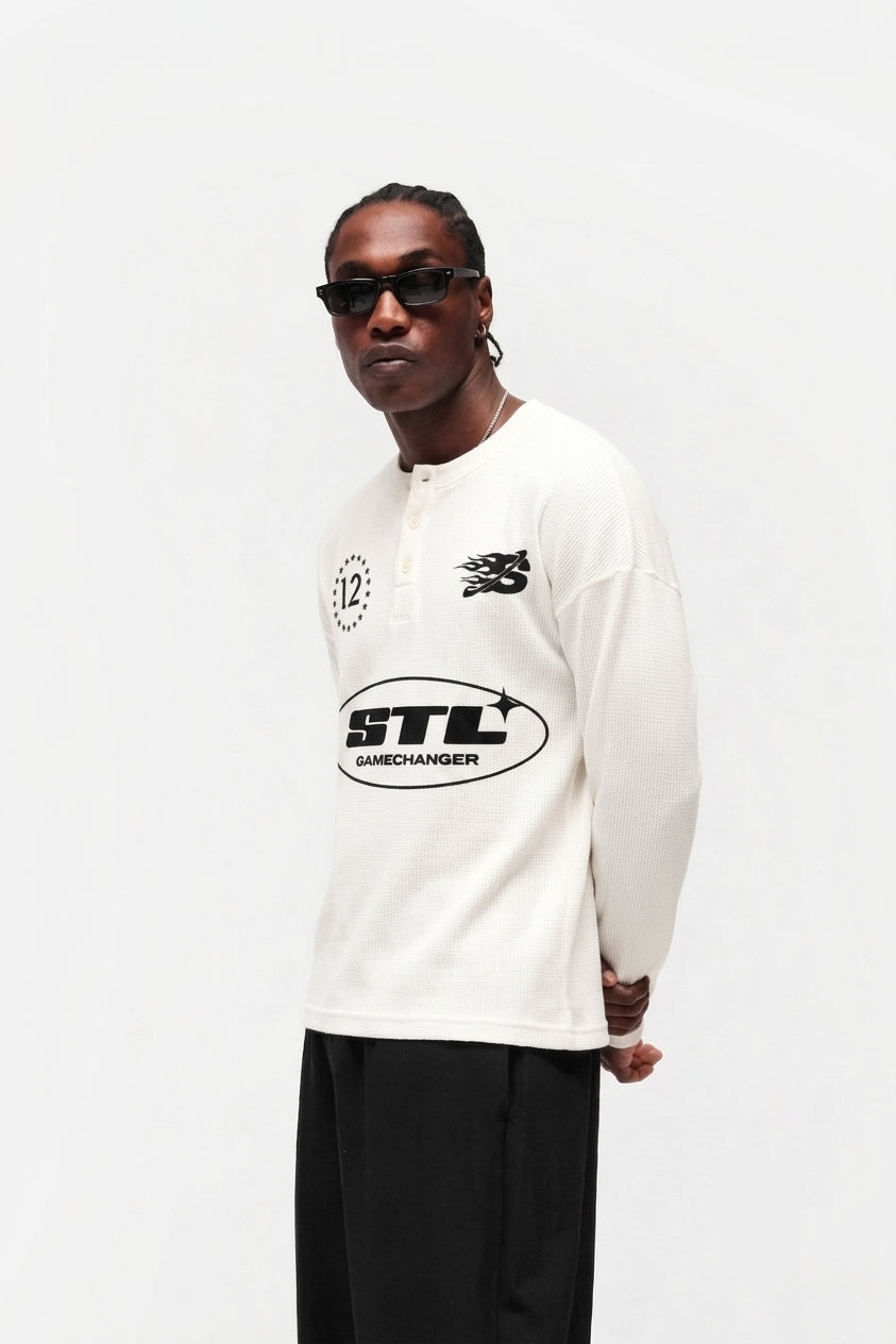 'Henley' Waffle Tee
