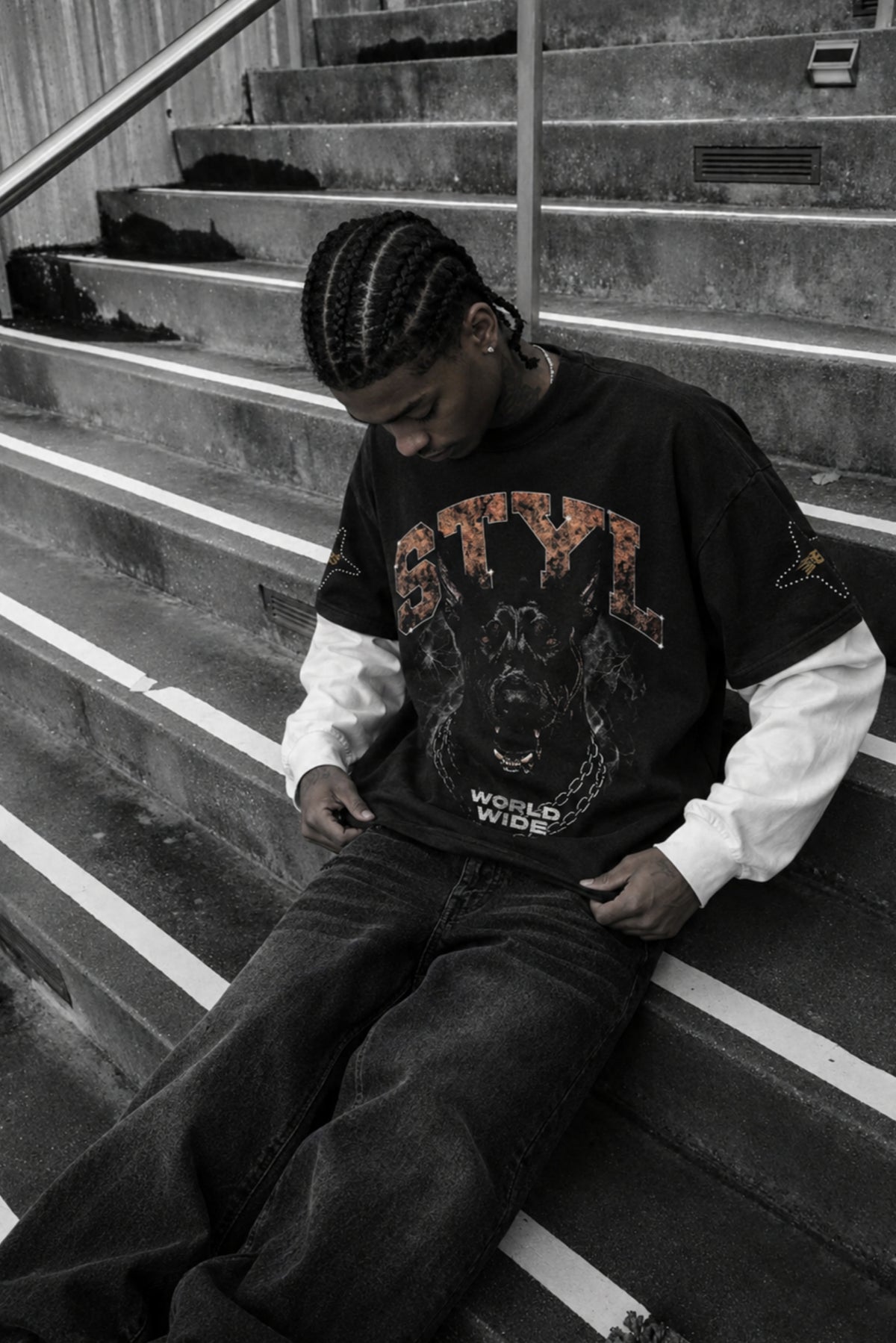 Oversized Attached Sleeves Tee