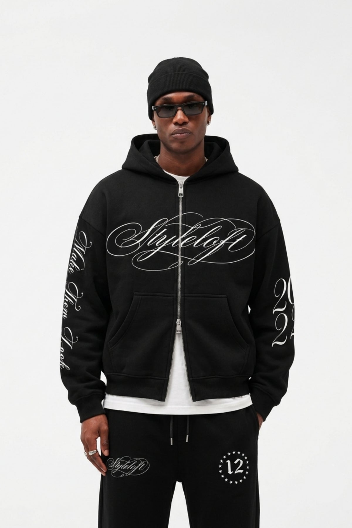 Dual Zipper Boxy Hoodie