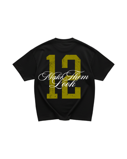 Black "University" Oversized Tee