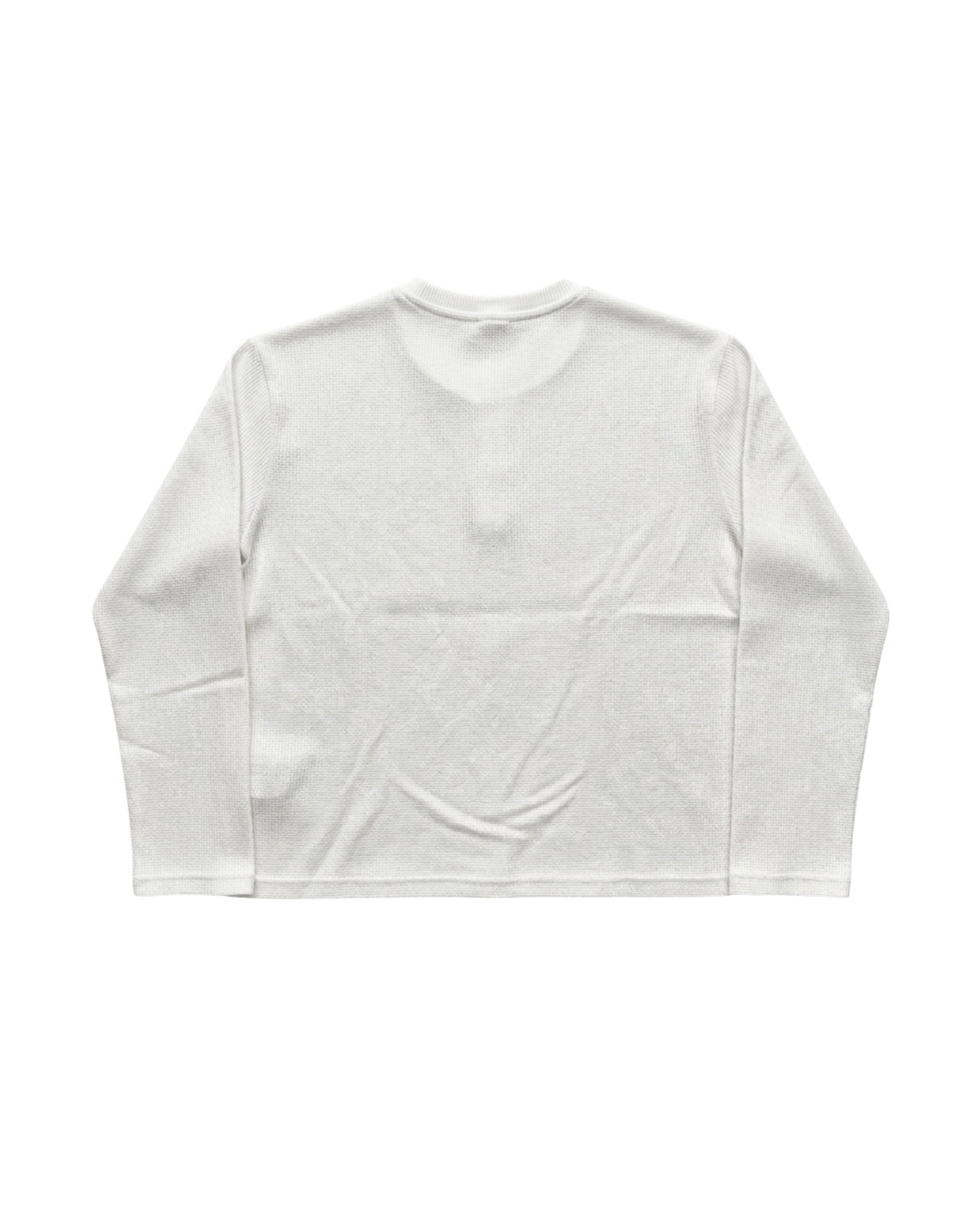 White "Henley" Waffle Tee