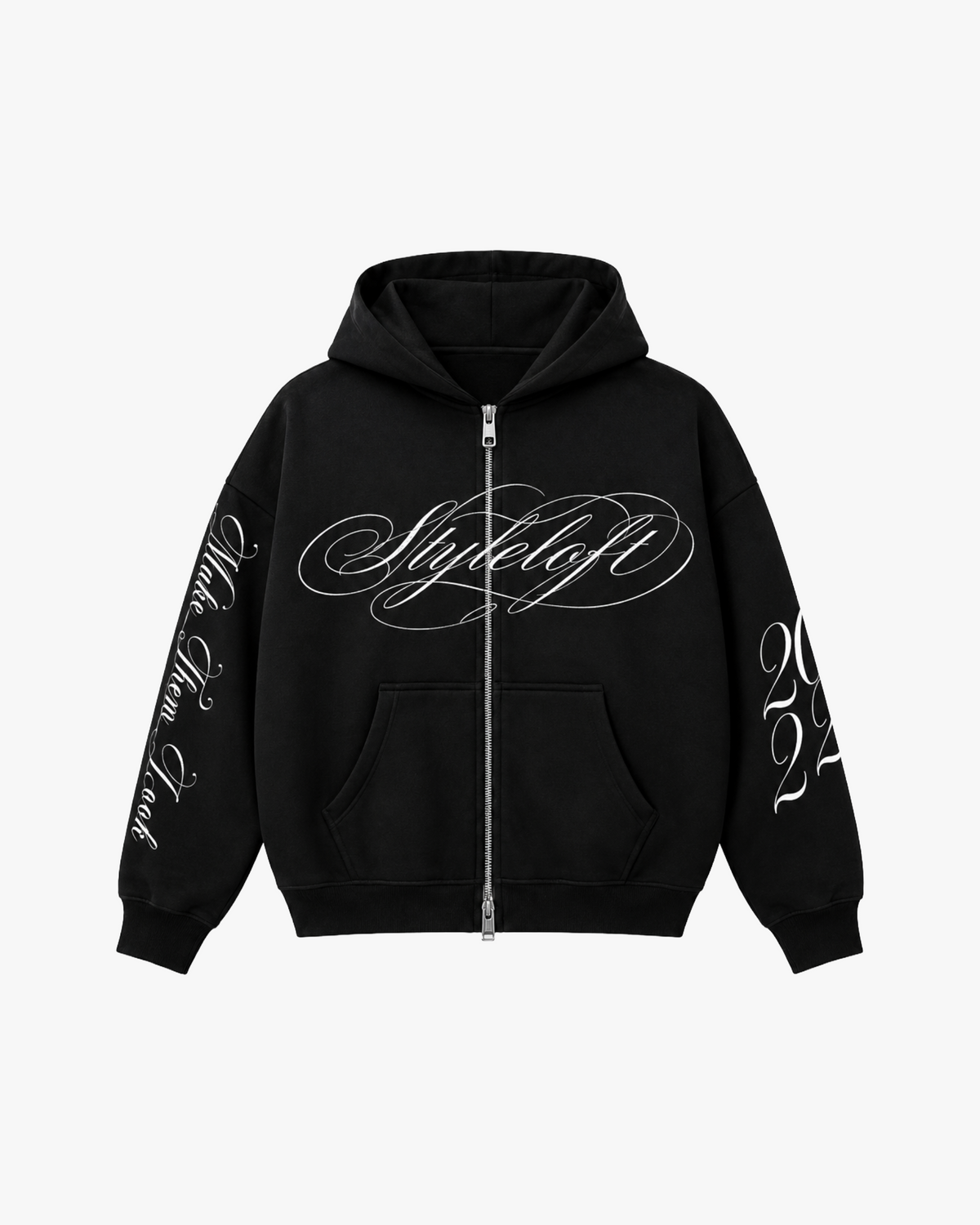Dual Zipper Boxy Hoodie