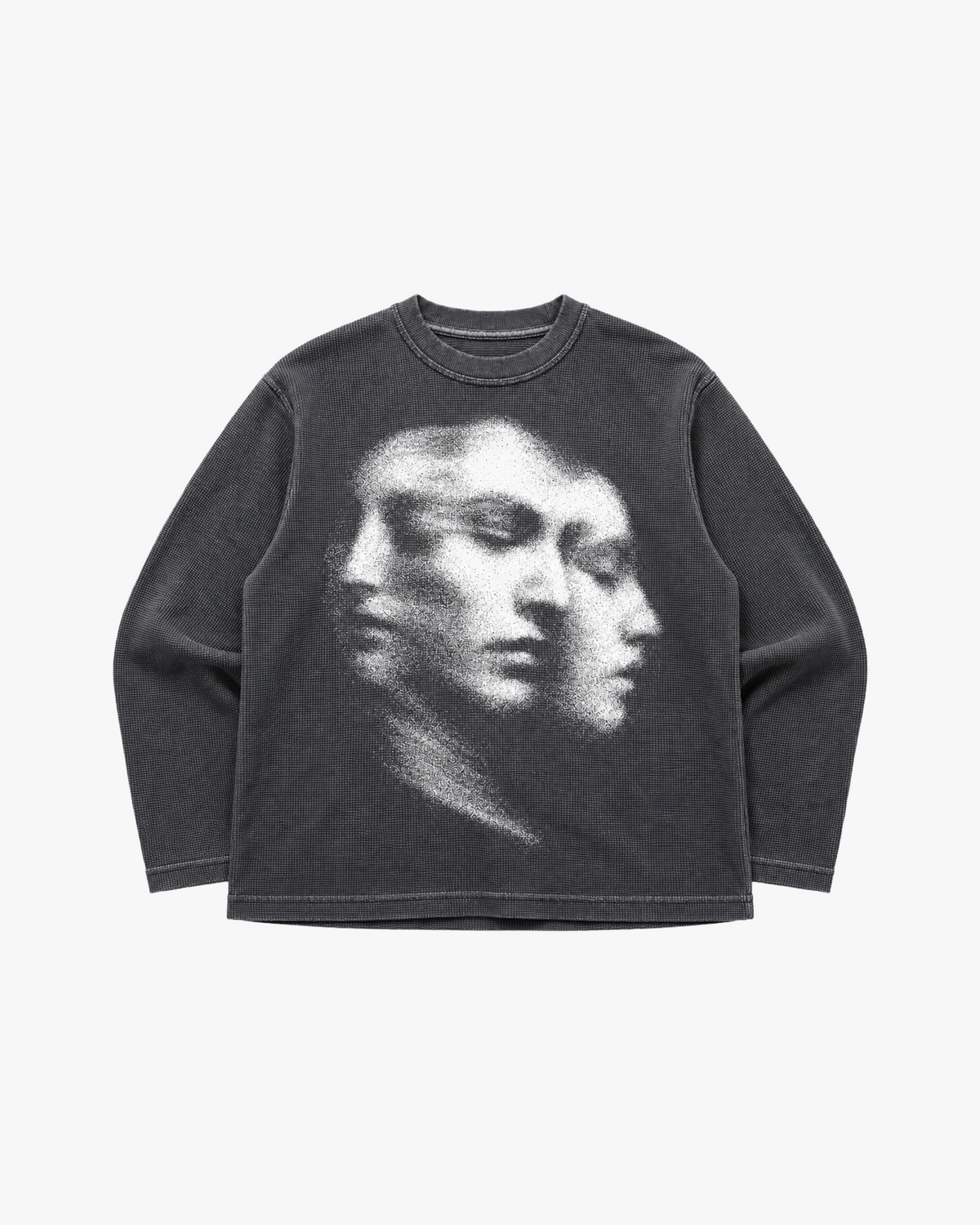 Black Acid Wash Waffle Tee