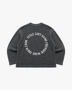 Black Acid Wash Waffle Tee