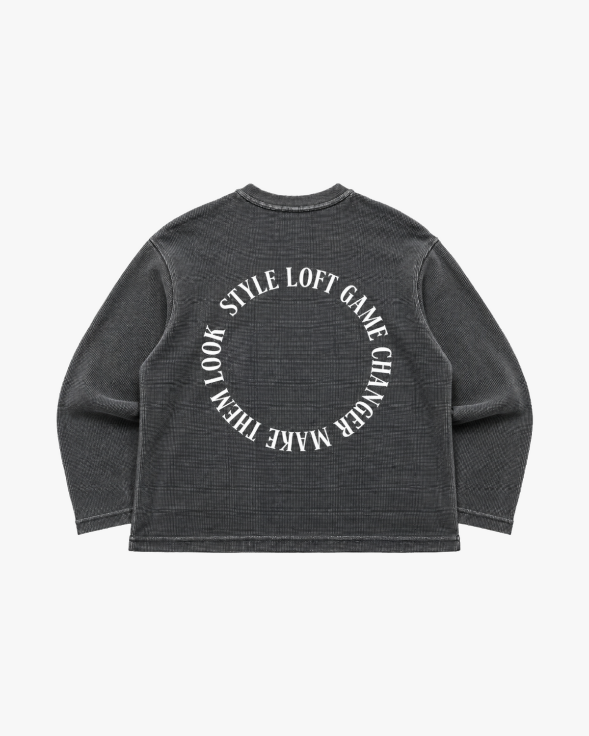 Black Acid Wash Waffle Tee
