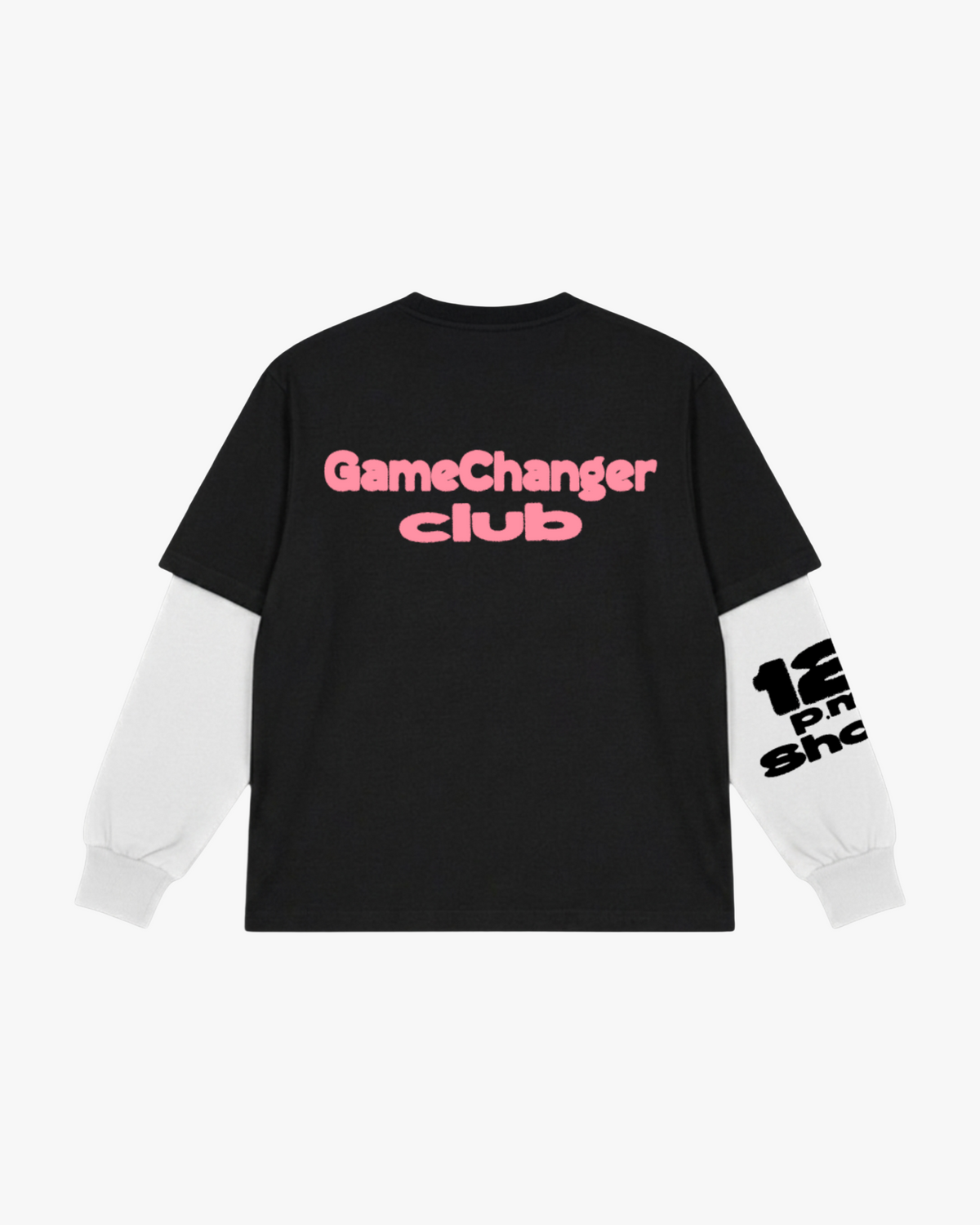 '12 P.M Show' Attached Sleeves Oversized Tee