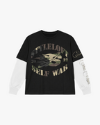 'Self War' Attached Sleeves Tee