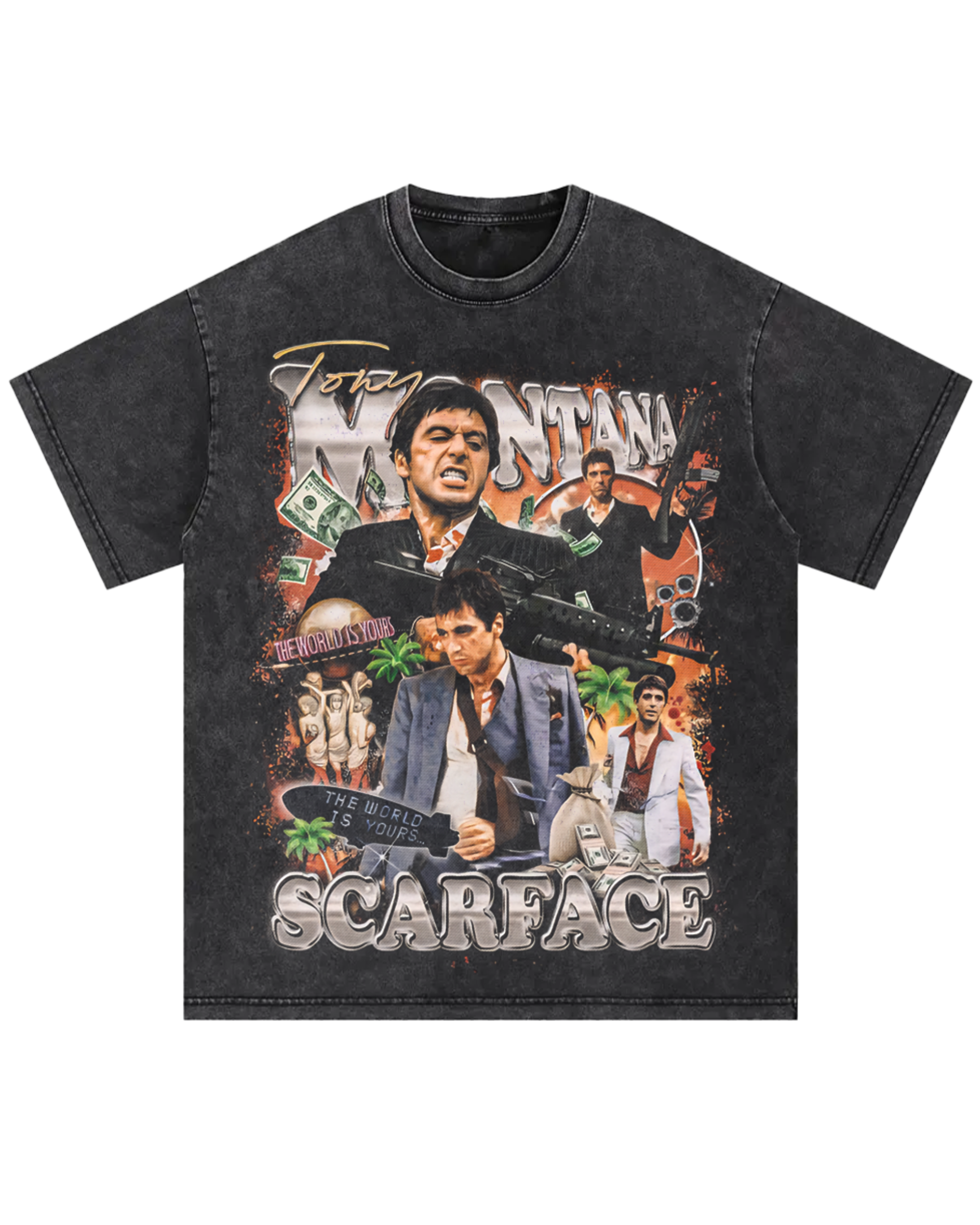 Scarface Oversize Stone washed tee