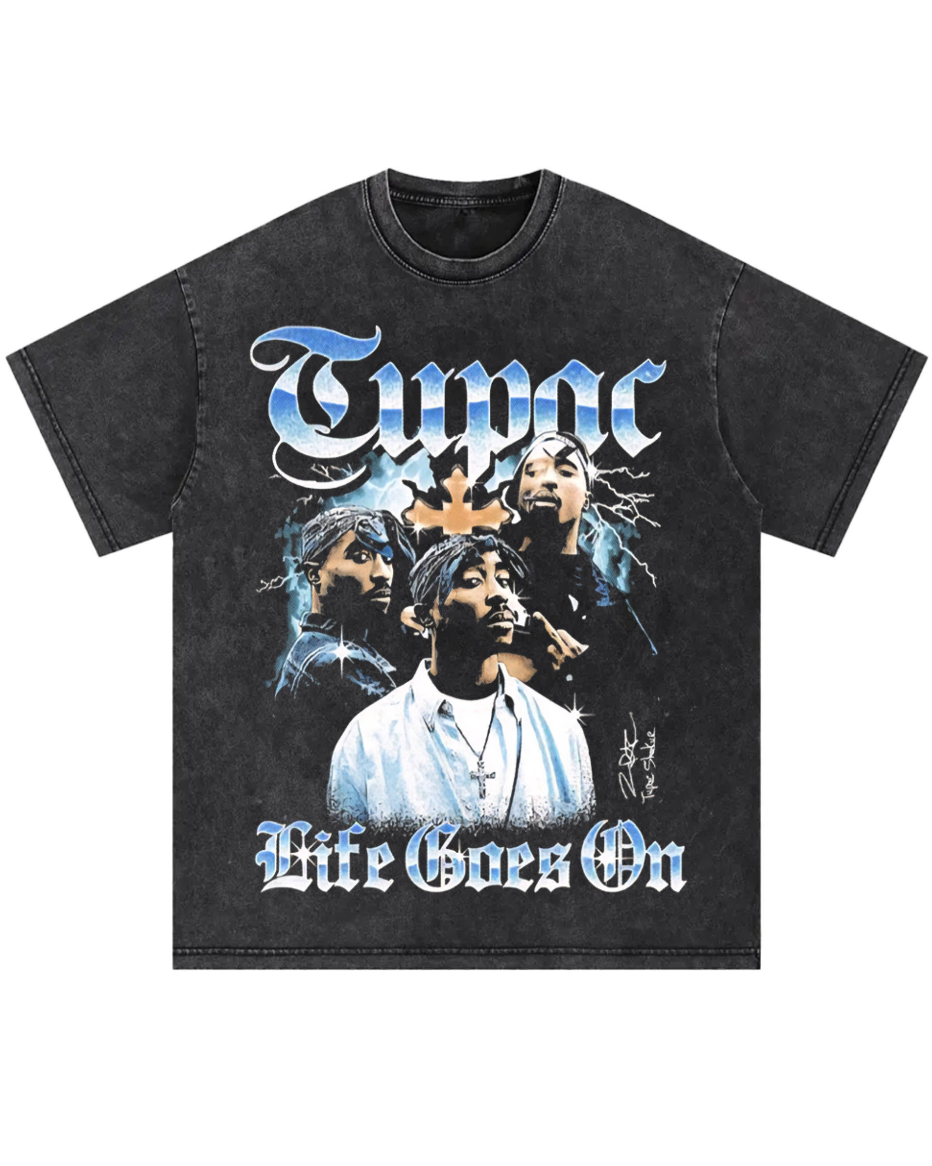 TuPac Oversize Stone washed tee