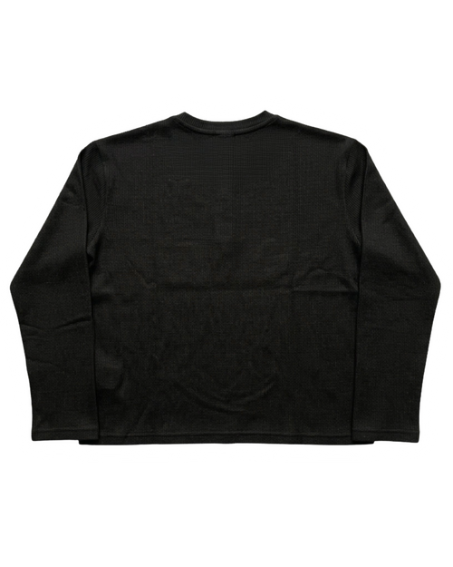 Style Loft Black Henley Waffle Tee
