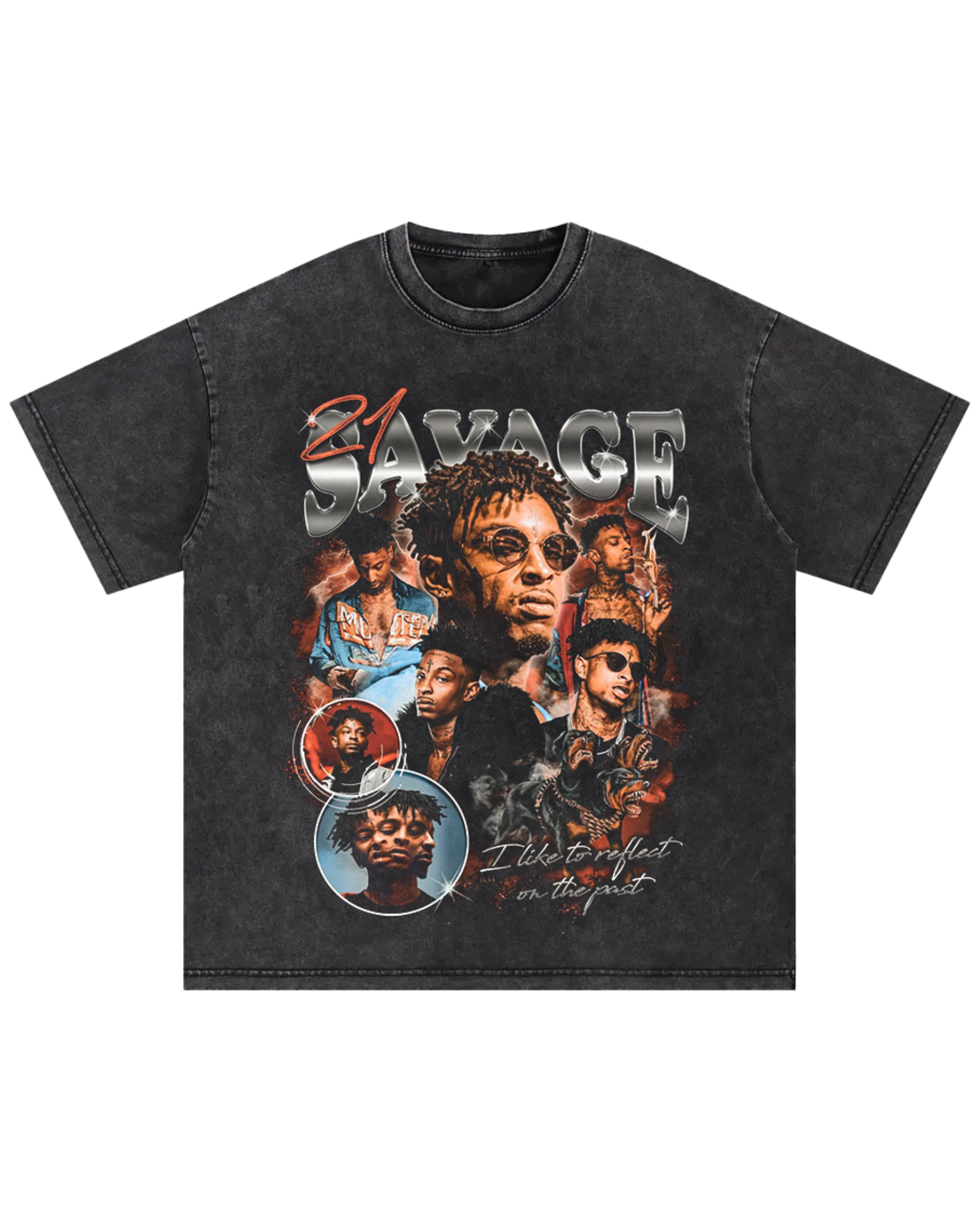 21 Savage Oversize Stone washed tee