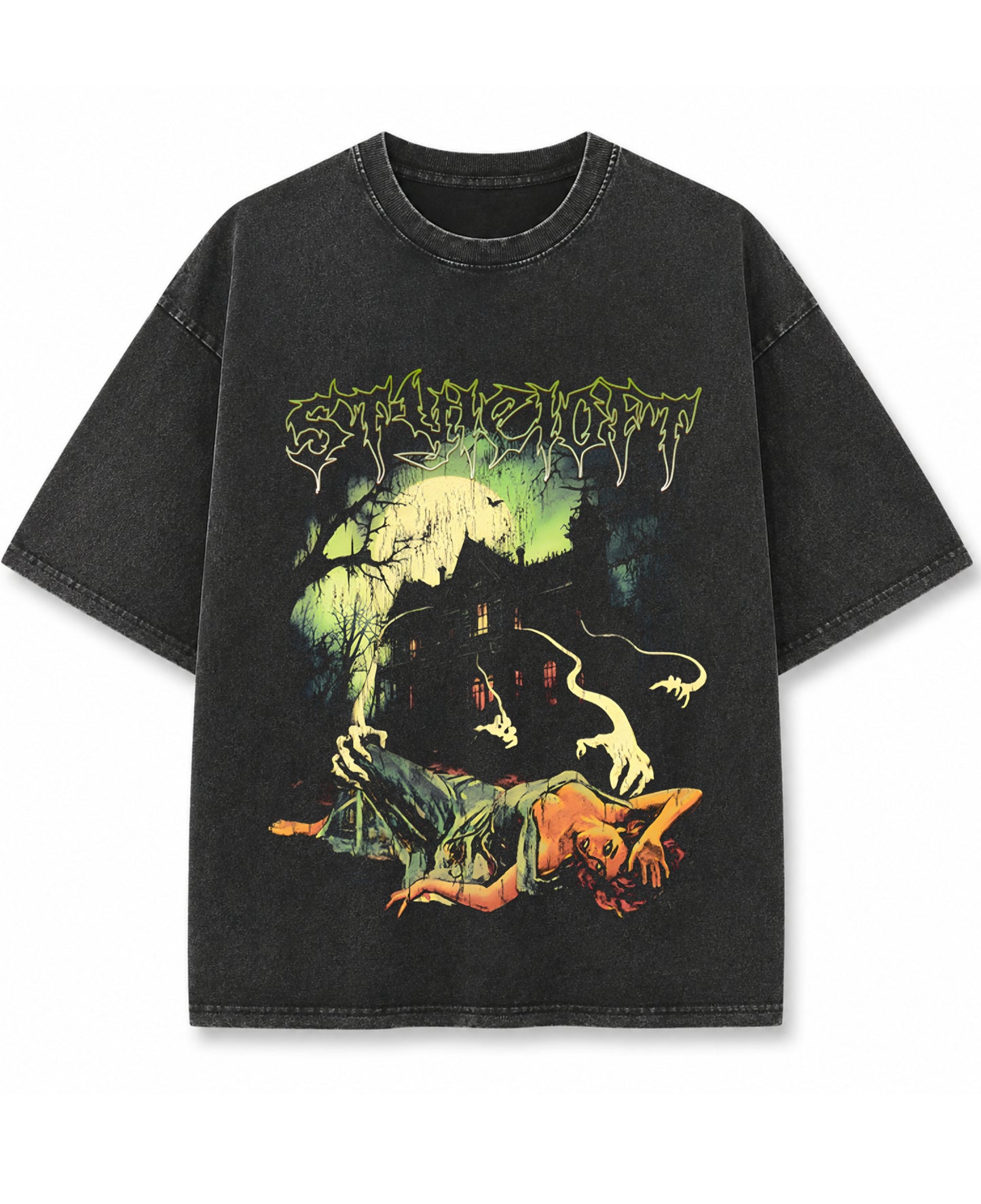Vintage Fade Wash Oversized T-shirt Front Design