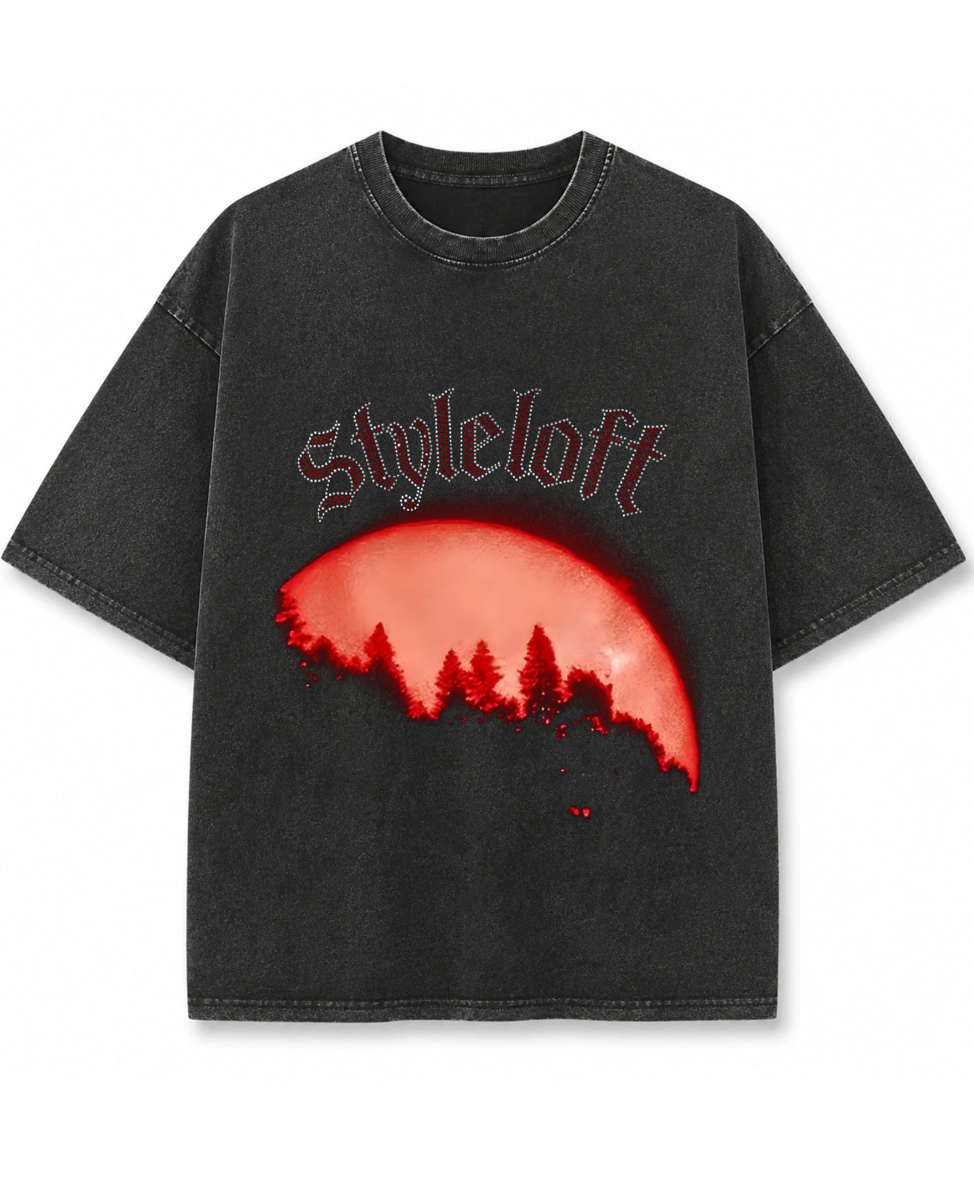Vintage Fade Wash Oversized T-shirt Front Design