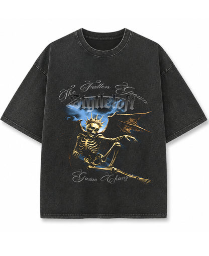 Vintage Fade Wash Oversized T-shirt Front Design